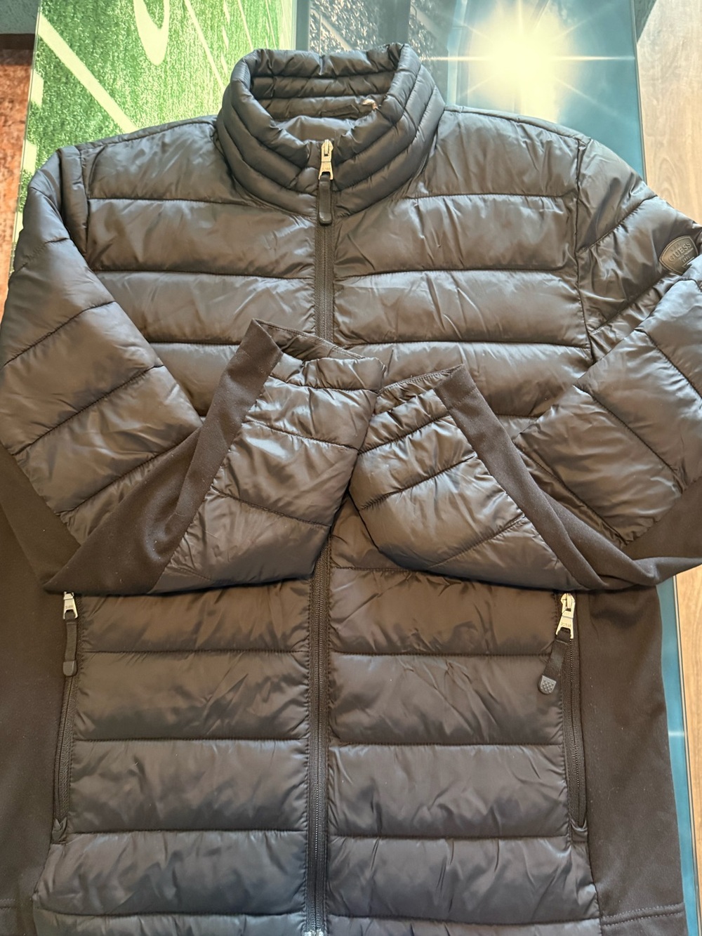 GUESS Men’s Black Quilted Puffer Jacket Size Large